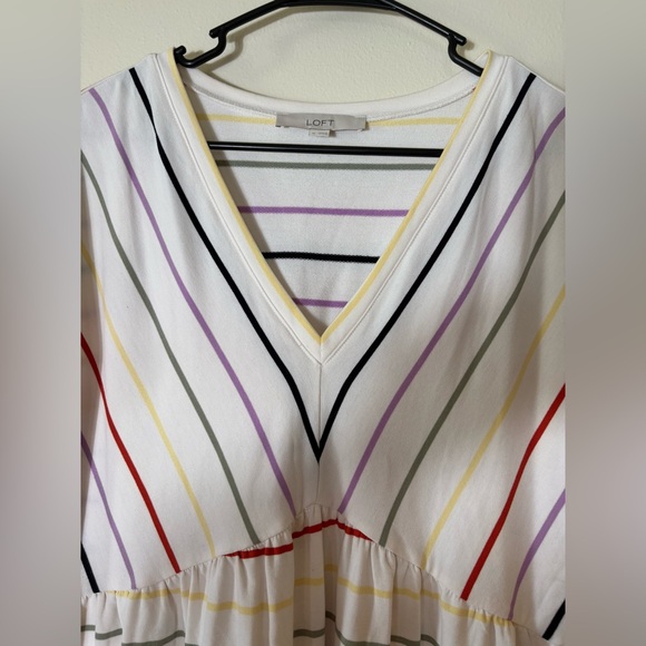 Loft V-Neck Swing Dress Size Medium - Picture 4 of 9